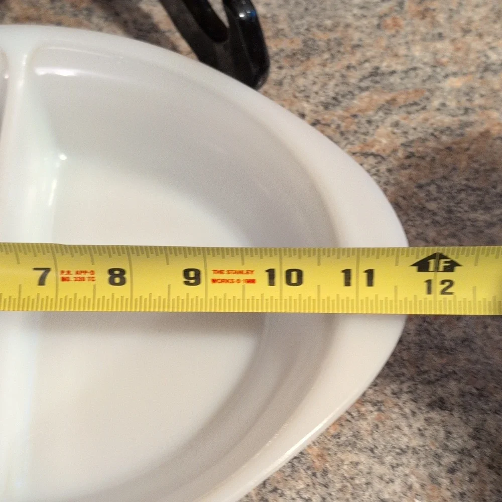 Vintage Glasbake White Divided Casserole Dish